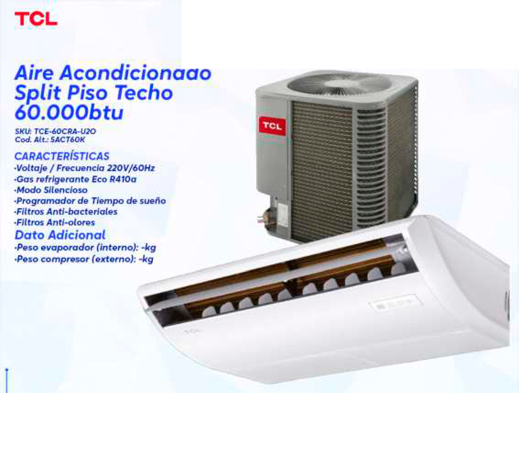 Aire Acondicionado Split Piso Techo 60.000btu