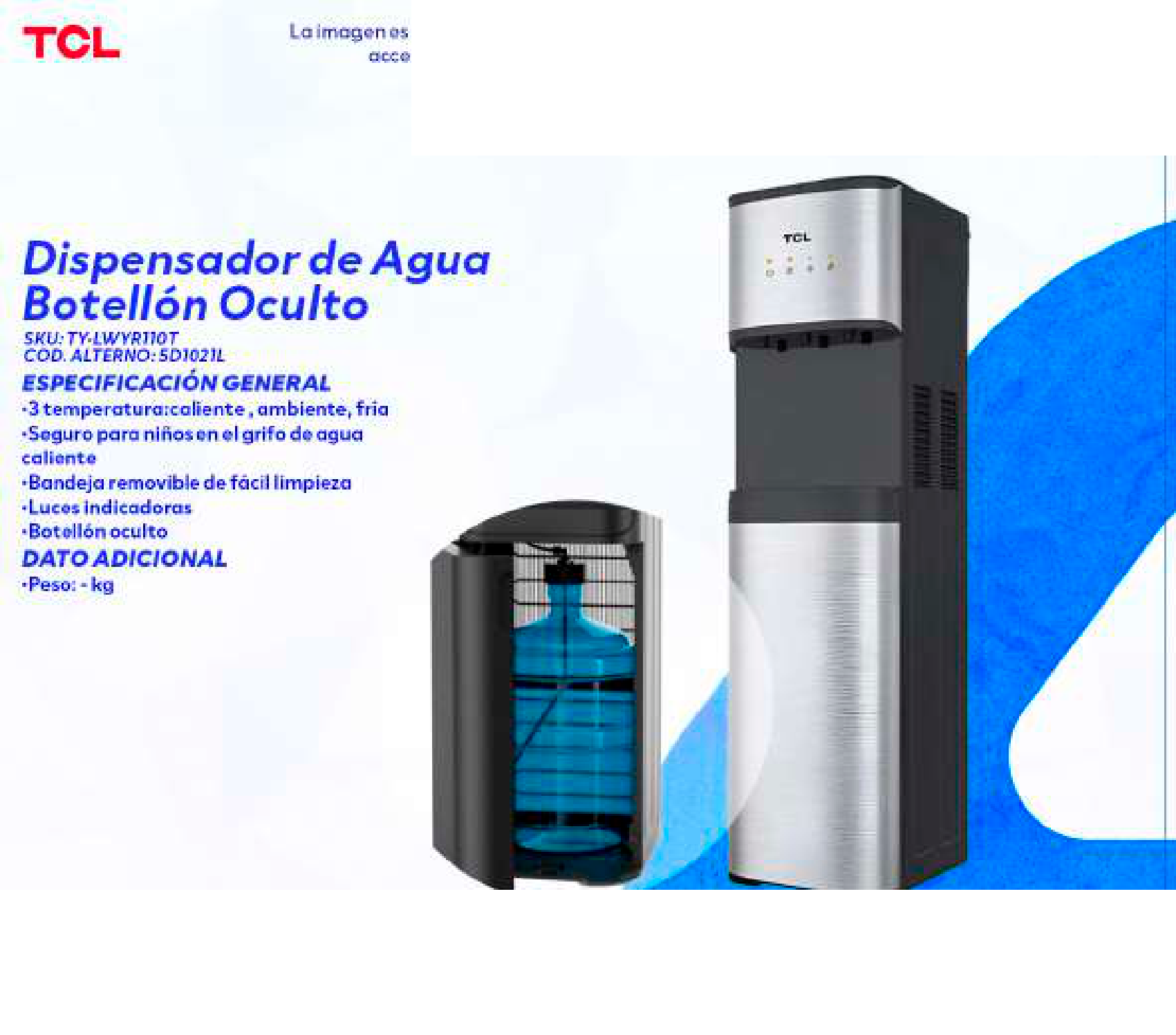 Dispensador de Agua Botellón Oculto