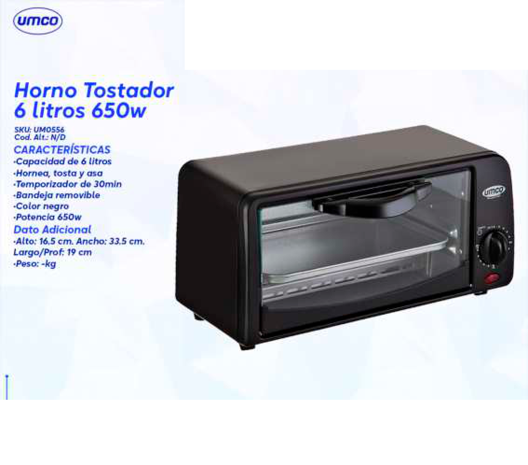 Horno Tostador 6 litros 650w