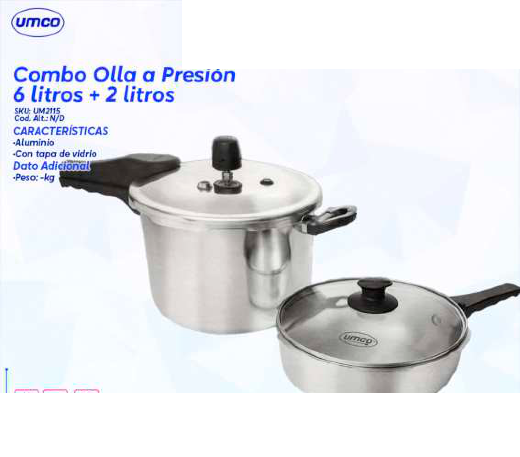 Combo Olla a Presión 6 litros + 2 litros