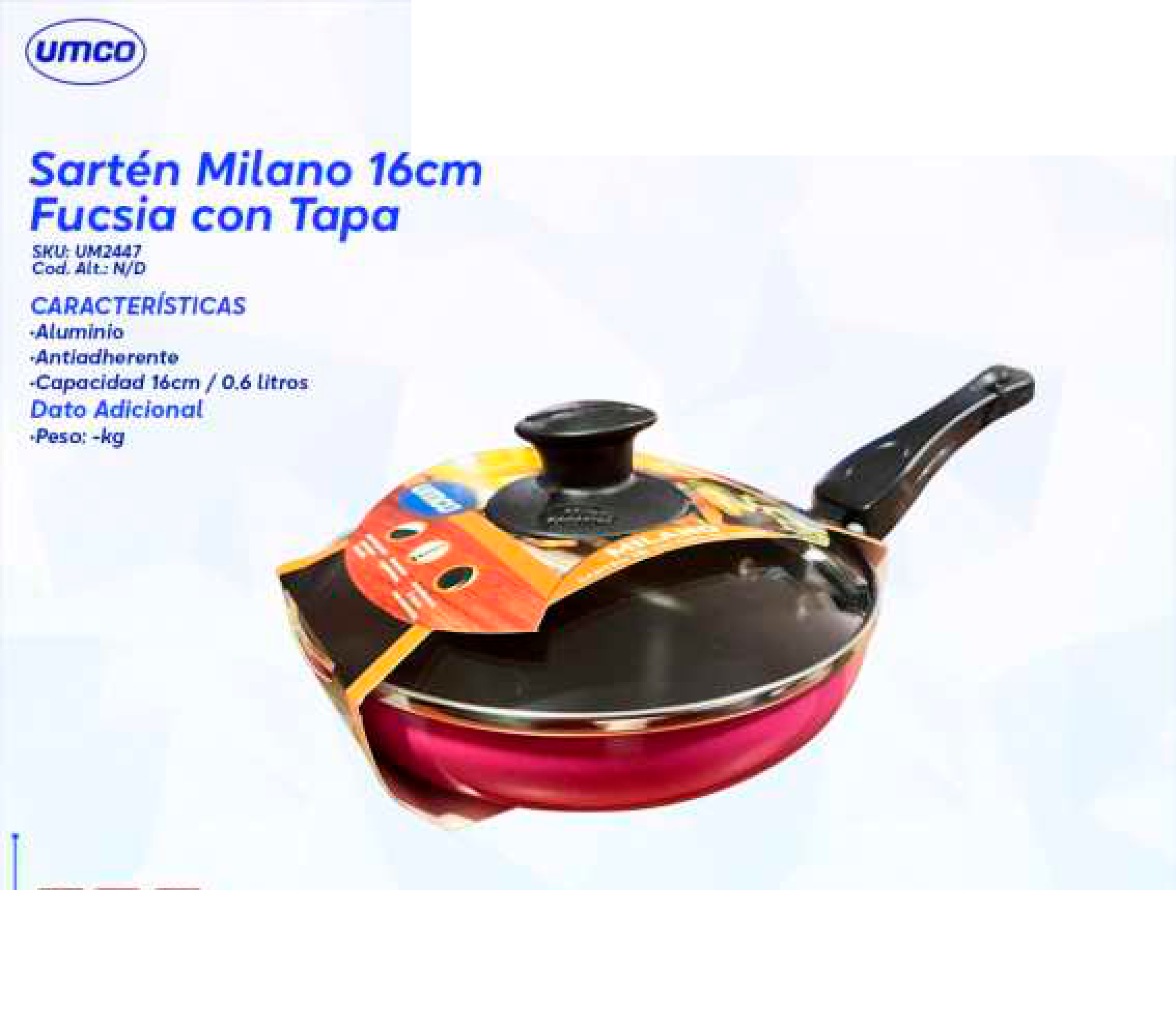 Sartén Milano 16cm Fucsia con Tapa