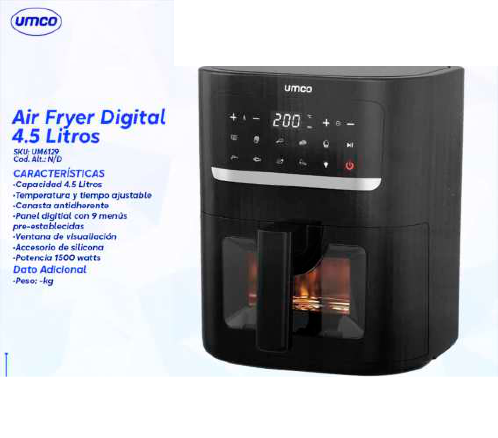 Air Fryer Digital 4.5 Litros