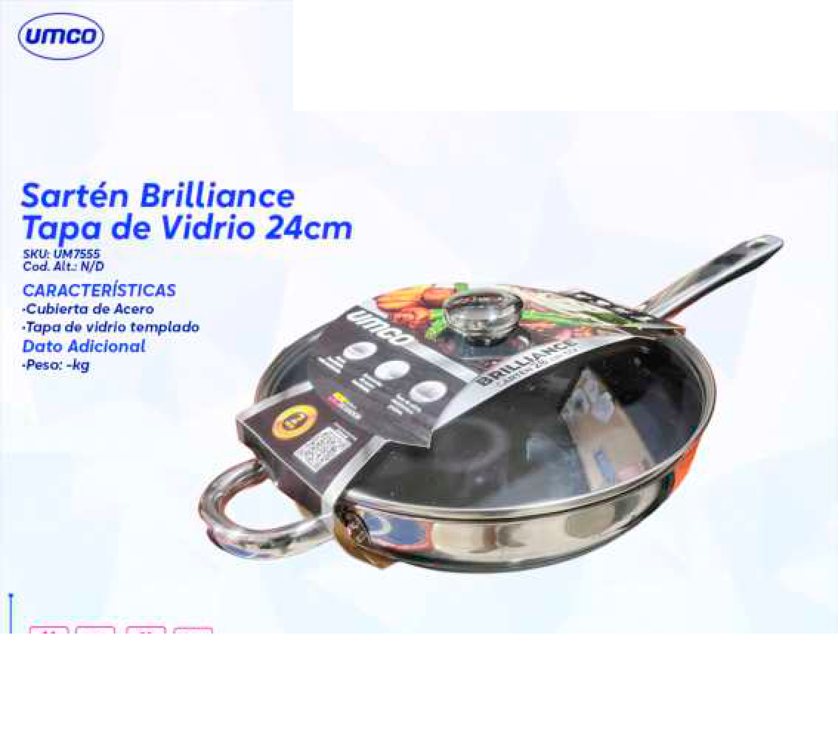 Sartén Brilliance Tapa de Vidrio 24cm