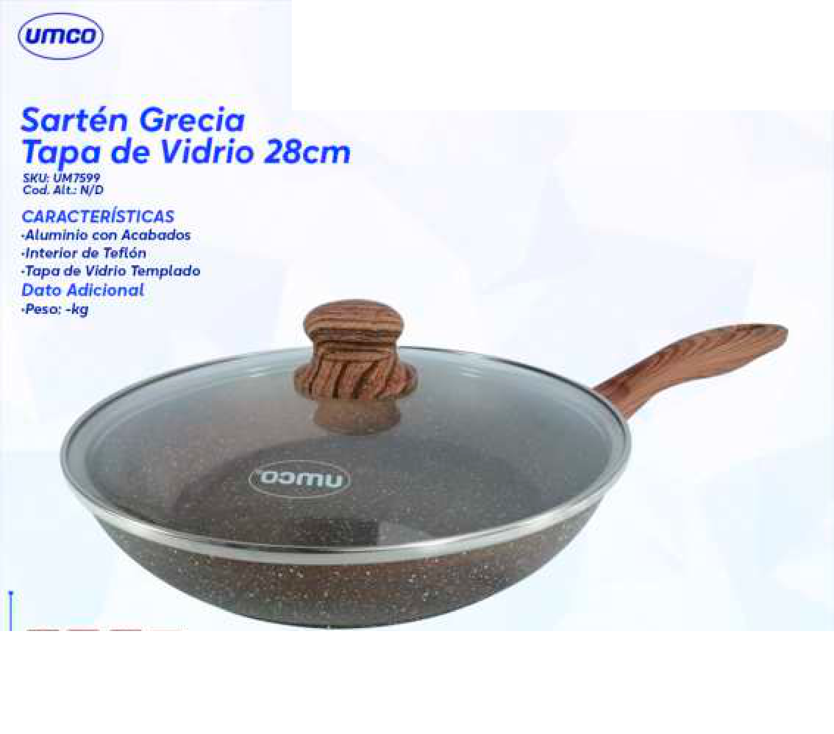 Sartén Grecia Tapa de Vidrio 28cm