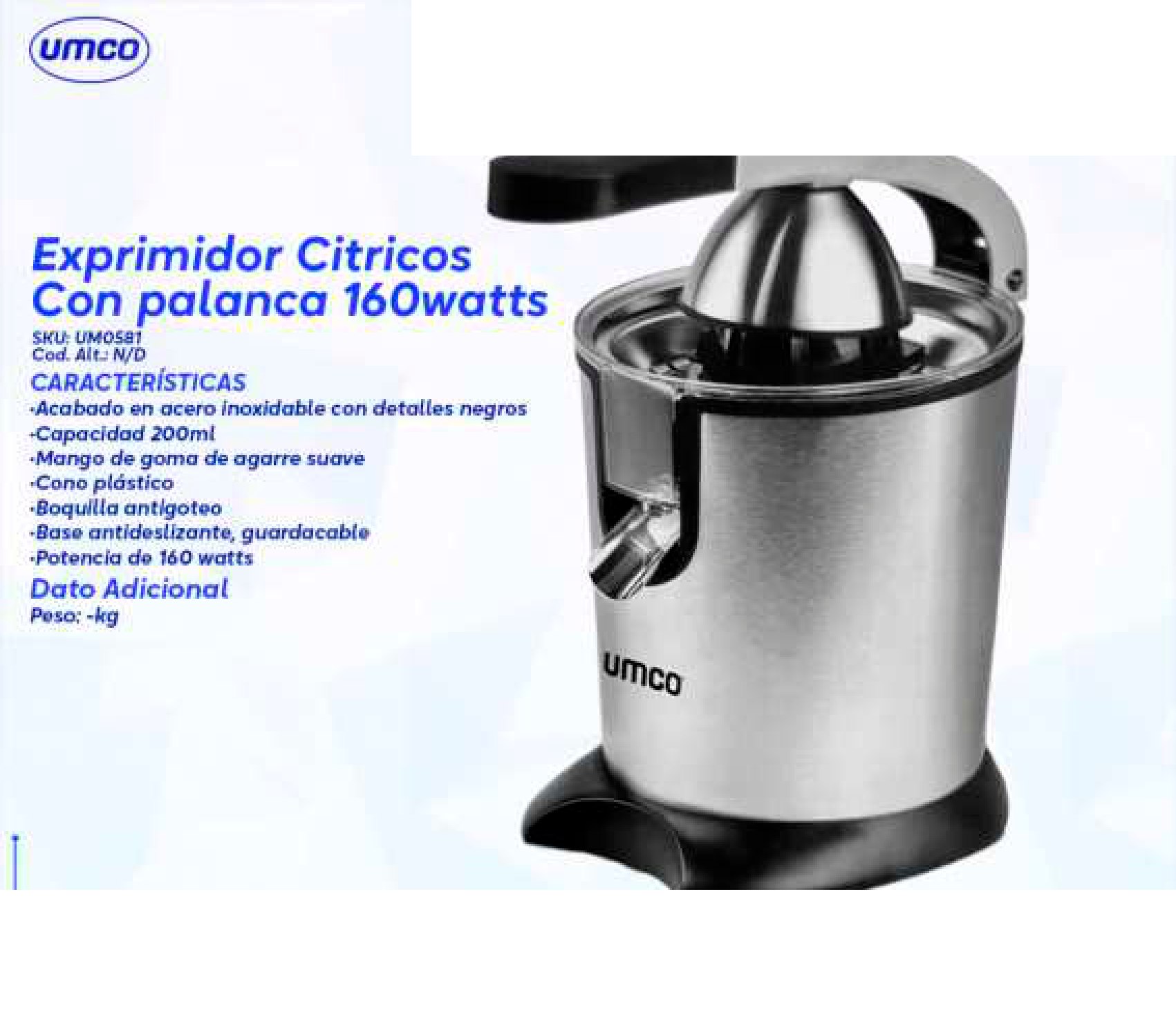 Exprimidor Citricos Con palanca 160watts