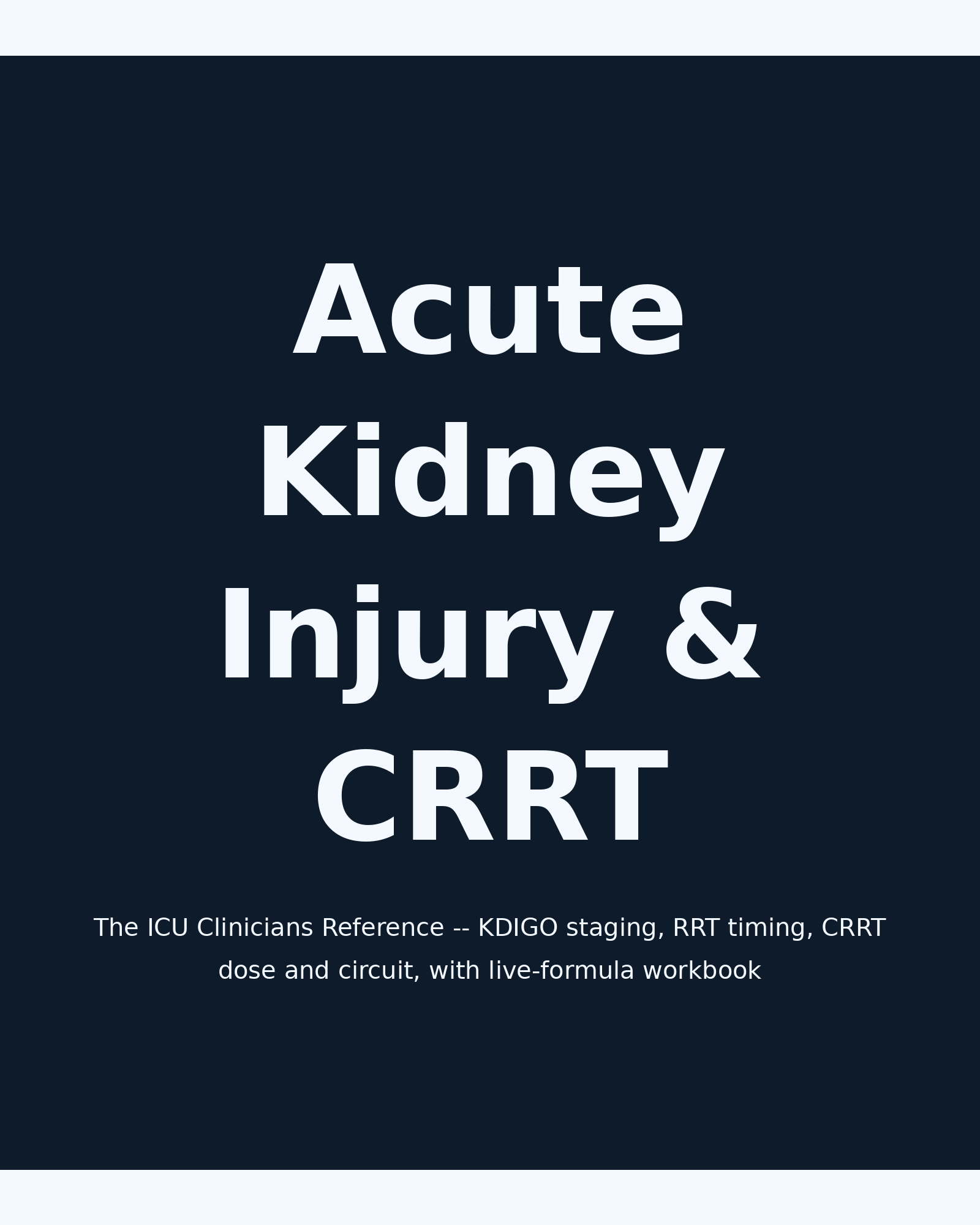 Acute Kidney Injury & CRRT: The ICU Clinicians Reference