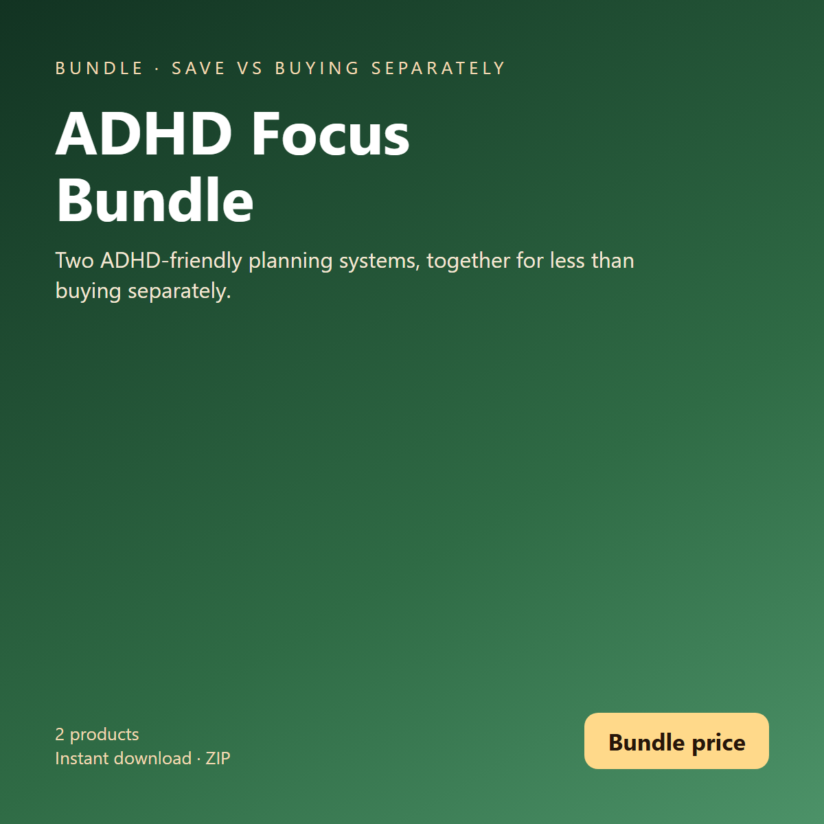 ADHD Focus Bundle (2 in 1): ADHD Daily Planner + ADHD-Friendly Focus Planner & Quick Start Guide