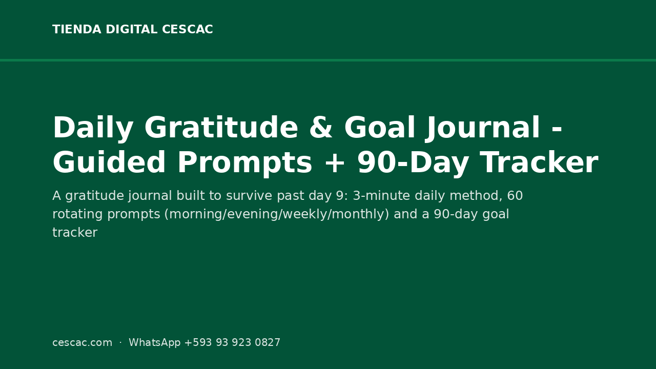 Daily Gratitude & Goal Journal - Guided Prompts + 90-Day Tracker