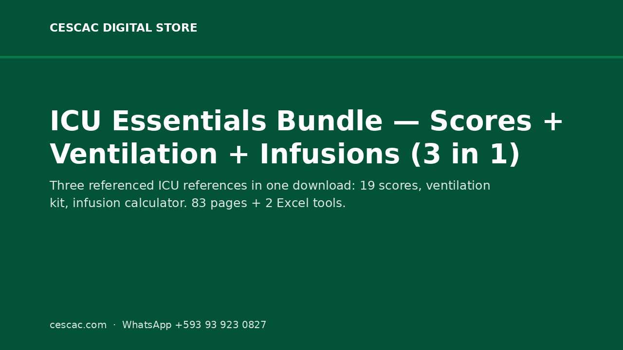 ICU Essentials Bundle — Scores + Ventilation + Infusions (3 in 1)