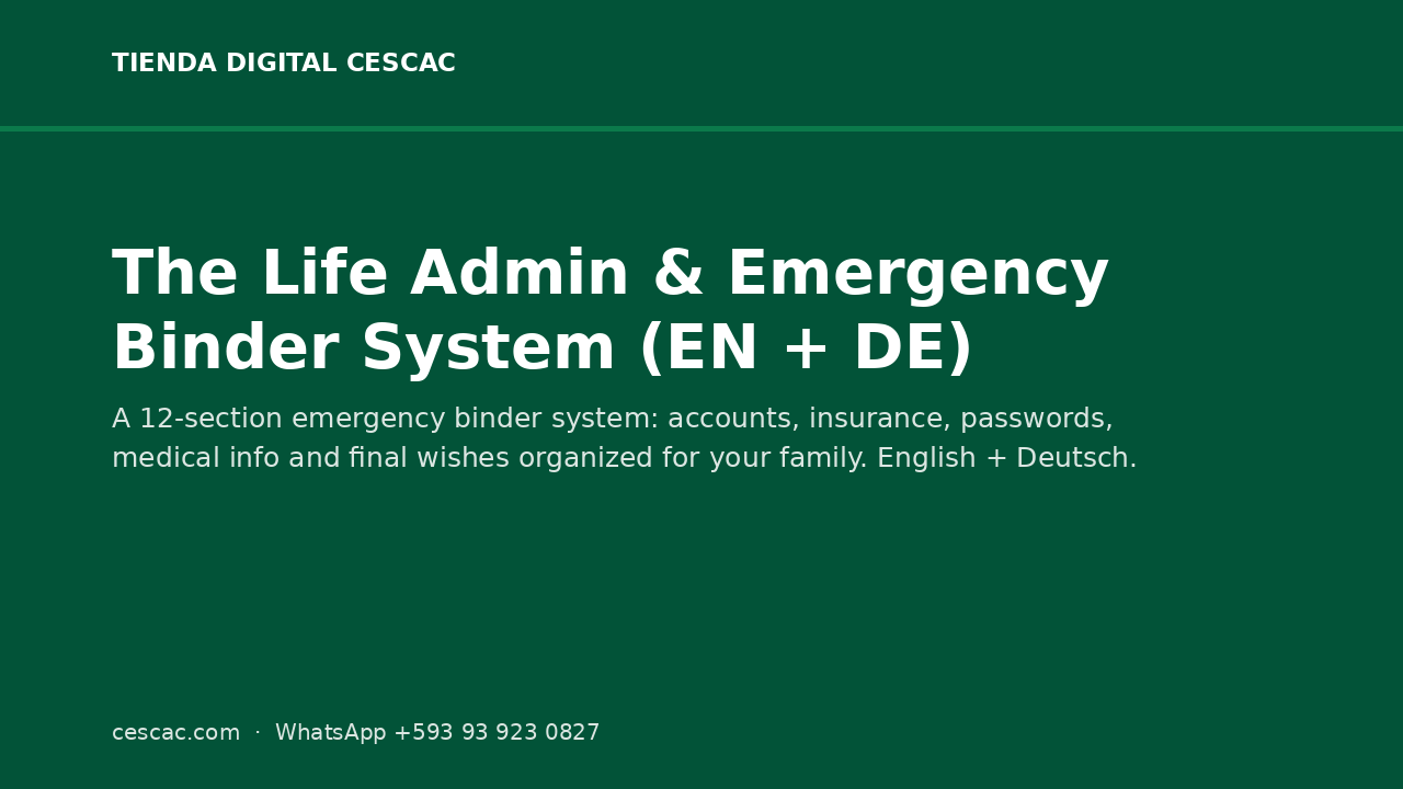 The Life Admin & Emergency Binder System (EN + DE)