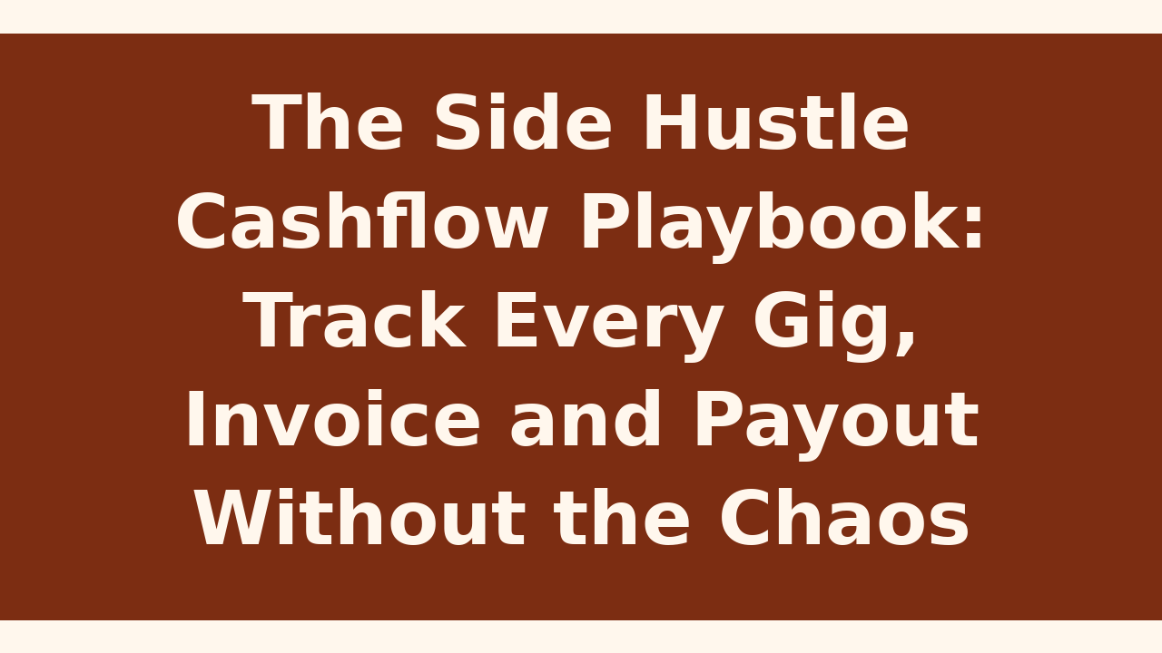 The Side Hustle Cashflow Playbook: Track Every Gig, Invoice and Payout Without the Chaos